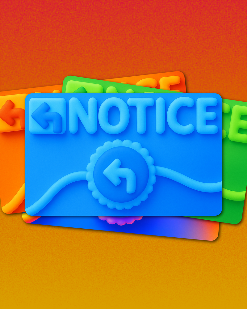 NOTICE GIFT CARD