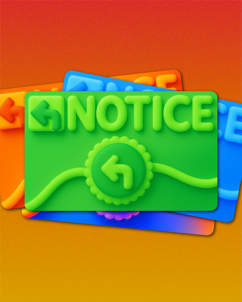 NOTICE GIFT CARD