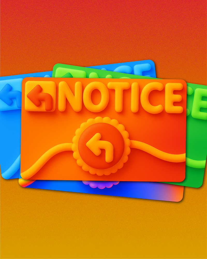 NOTICE GIFT CARD