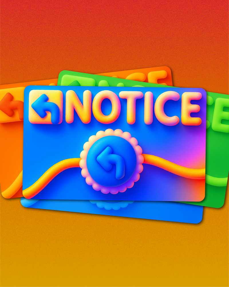 NOTICE GIFT CARD