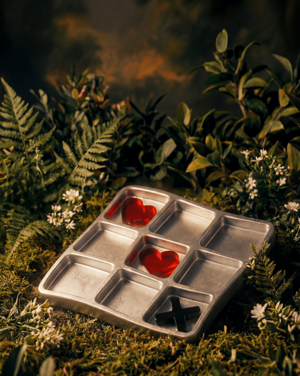 HEARTS AND CROSSES TRAY